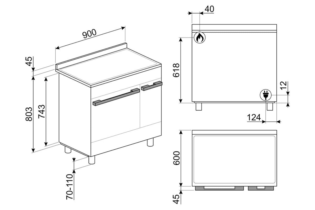 Smeg Portofino 90cm Dual Fuel Range Cooker | CPF92GMA | Anthracite-2