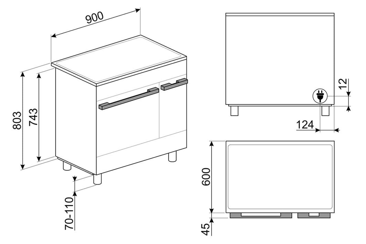 Smeg Portofino 90cm Induction Range Cooker | CPF92IMWH | White-3