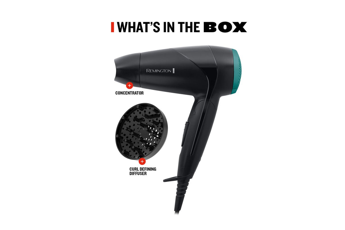 Remington On The Go Compact Hair Dryer | Black/Green-6