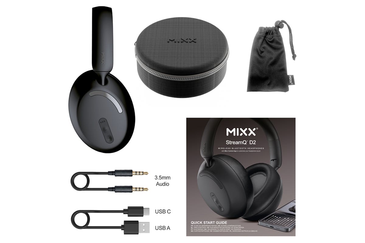Mixx StreamQ D2 Over-Ear Wireless Headphones | Black-10