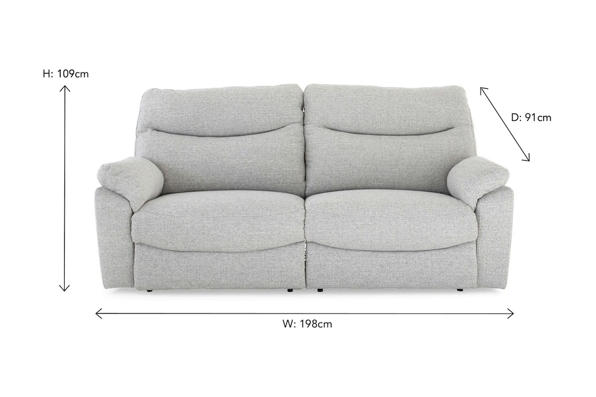 Danielle 3 Seater Sofa | Manual Recliner | Stone-2