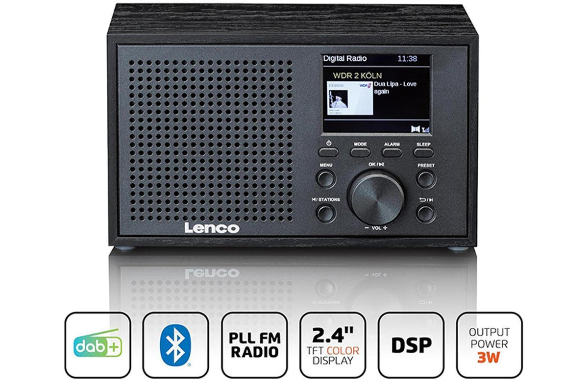 Lenco DAR-017BK DABFM Radio | Bluetooth | Wooden Casing | Black-6