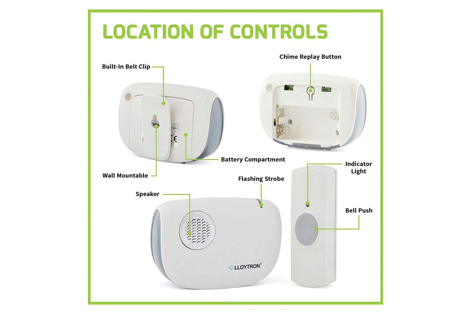 Lloytron MIP3 Ding Dong Battery Operated Door Chime Kit | White-8