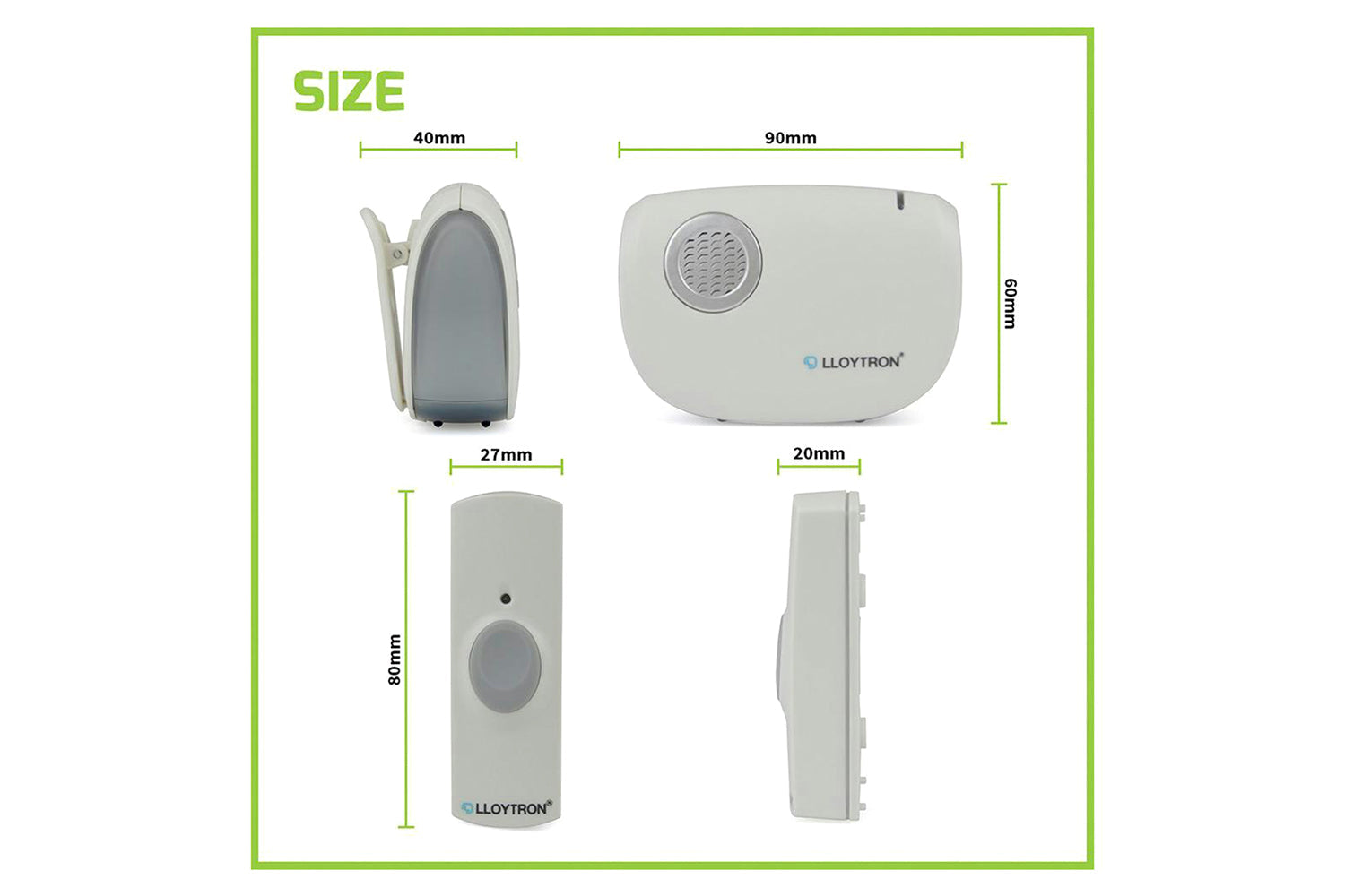 Lloytron MIP3 Ding Dong Battery Operated Door Chime Kit | White-9