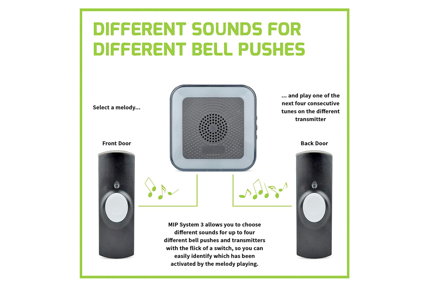 Lloytron 32 Melody Hearing Impaired Door Chime Kit | Black-5