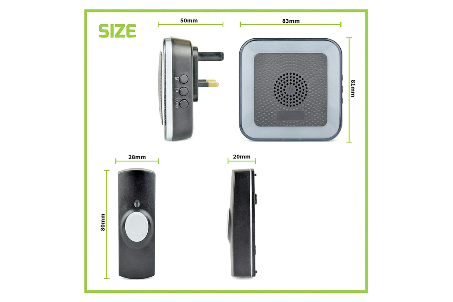Lloytron 32 Melody Hearing Impaired Door Chime Kit | Black-8