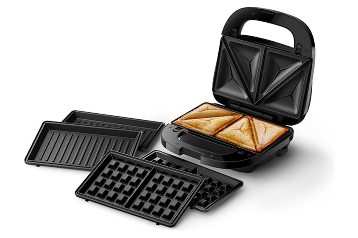 Philips 750W Black Silver Panini Waffle & Sandwiches Maker