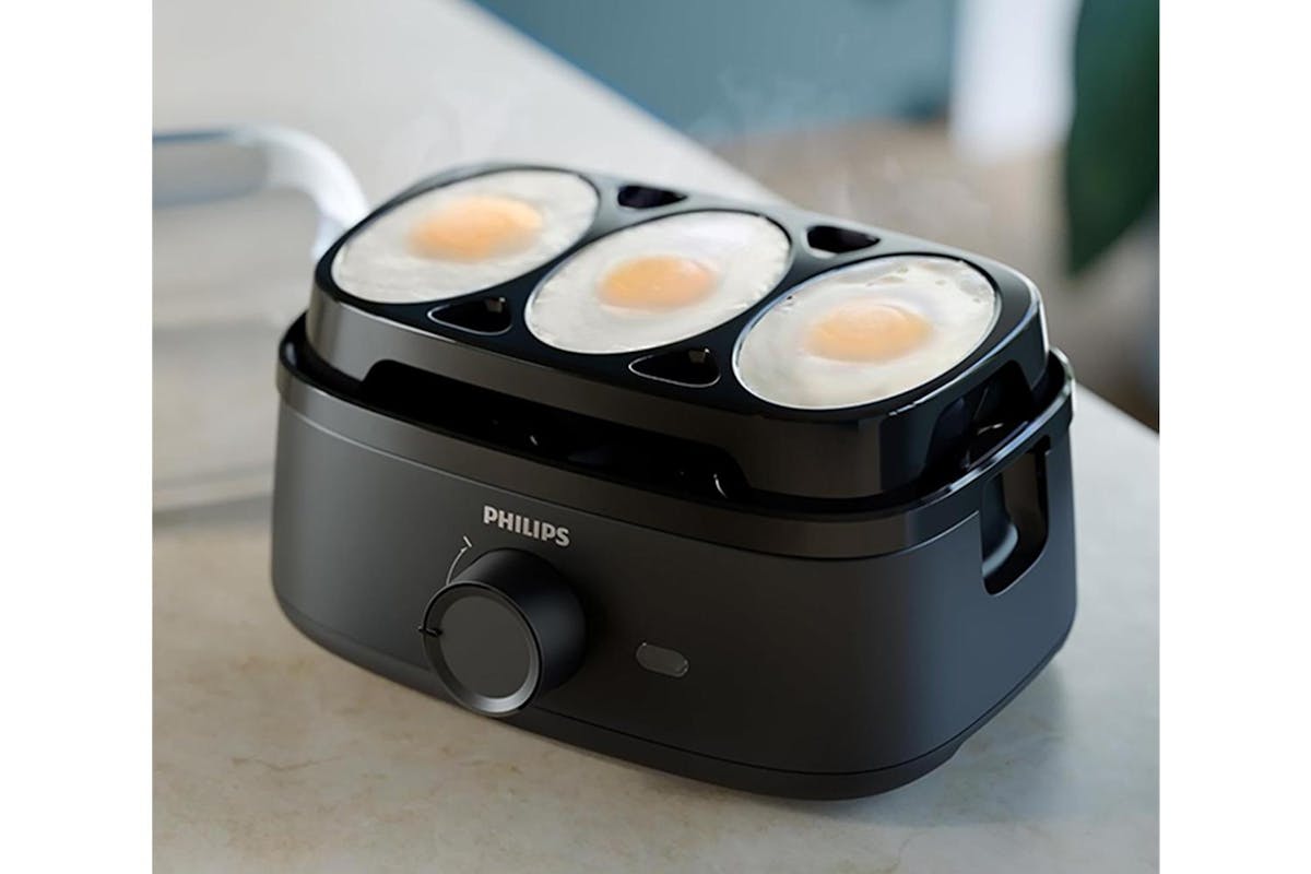 Philips Black 400W 6-Egg Poacher with Transparent Lid-2