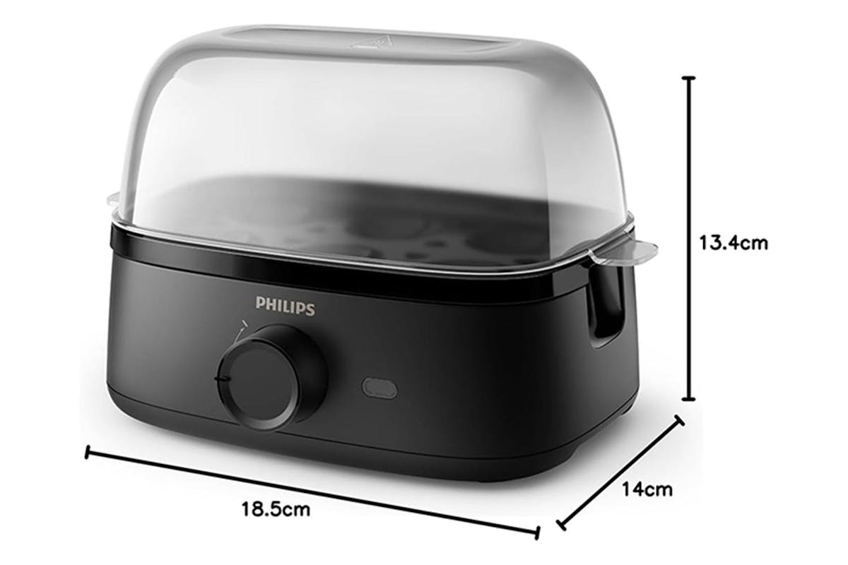 Philips Black 400W 6-Egg Poacher with Transparent Lid-8