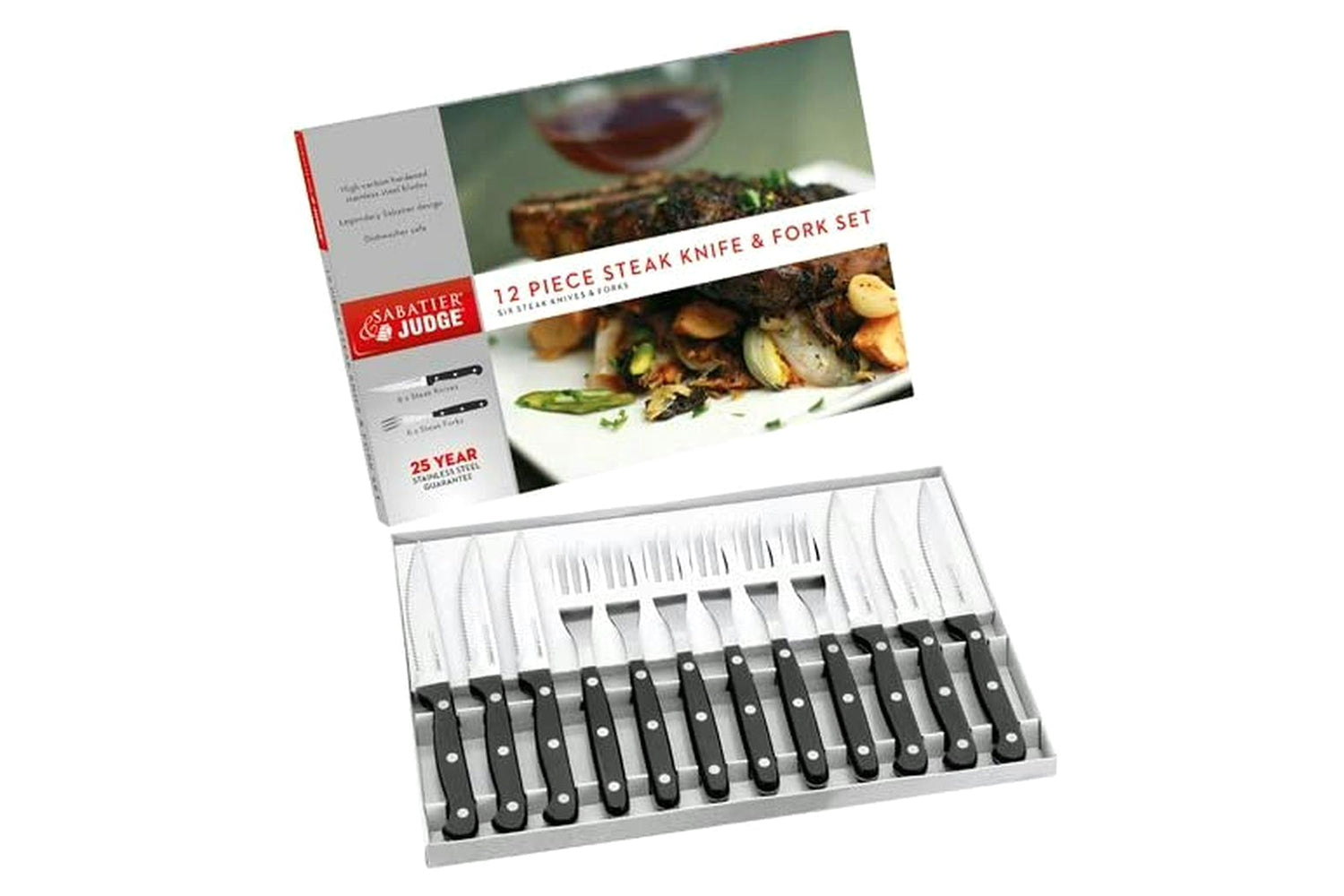 Judge | Sabatier 12-piece Knife and Fork Set | Black