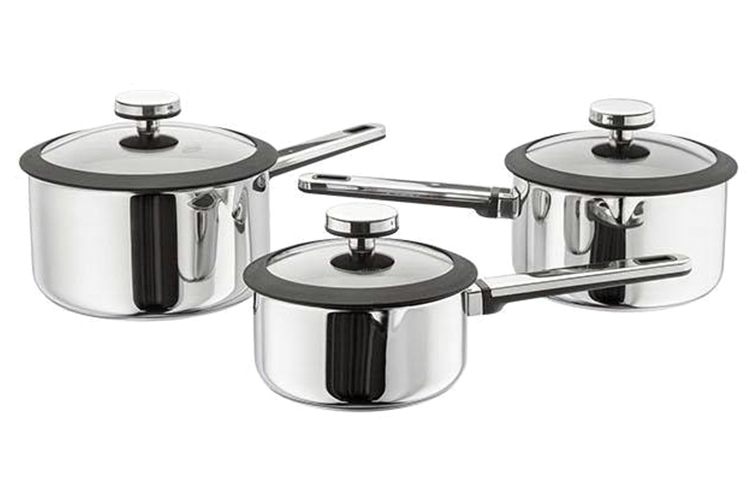 Stellar | Stay Cool 3-piece Draining Saucepan Set | Stainless Steel