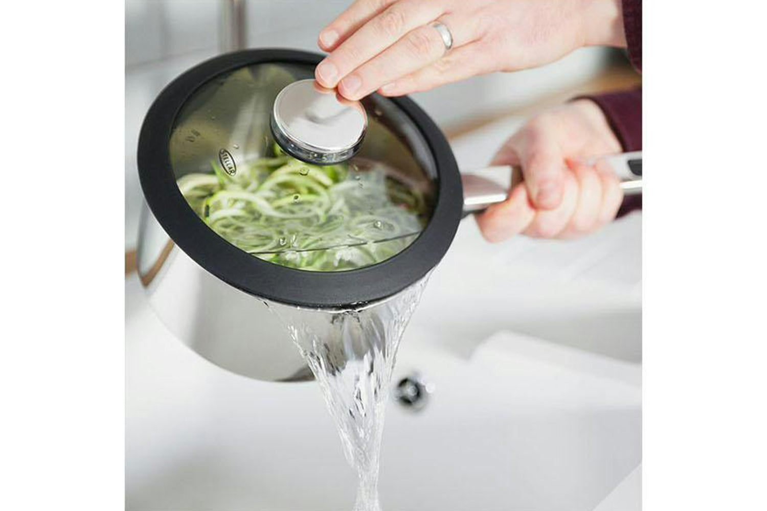 Stellar | Stay Cool 3-piece Draining Saucepan Set | Stainless Steel-3