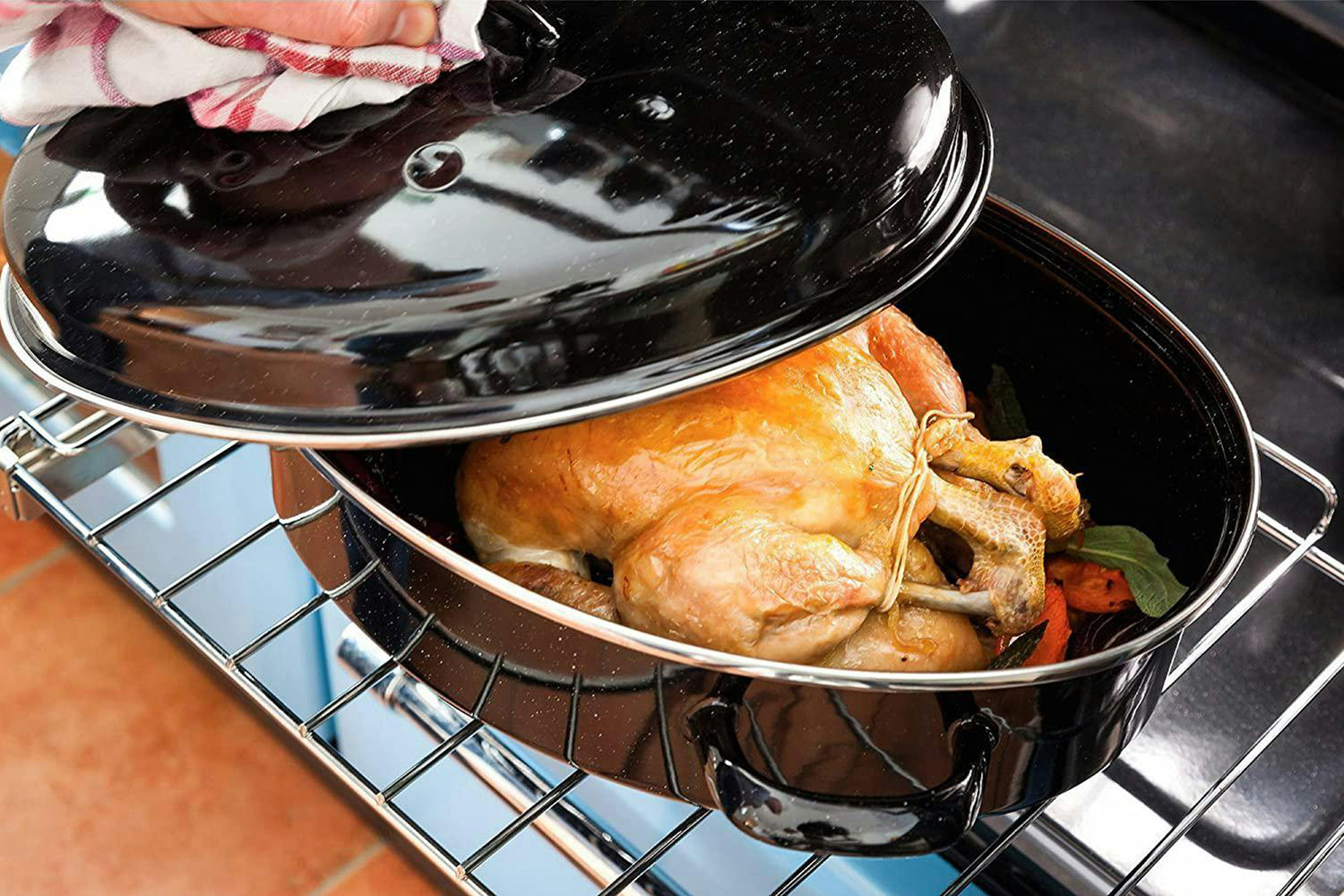 Judge | Carbon Steel Oval Roaster | Black-2