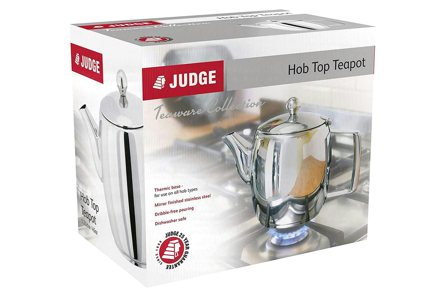 Judge | Teapot with Non-drip Spout | 6 Cup | Stainless Steel-2