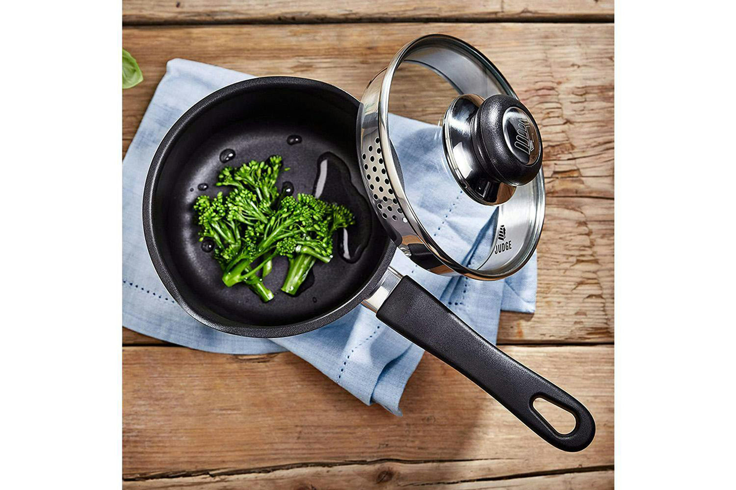 Judge | Vista 14cm Draining Non-Stick Soucepan | Stainless Steel-2