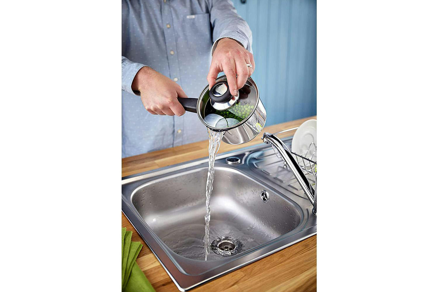 Judge | Vista 14cm Draining Non-Stick Soucepan | Stainless Steel-5