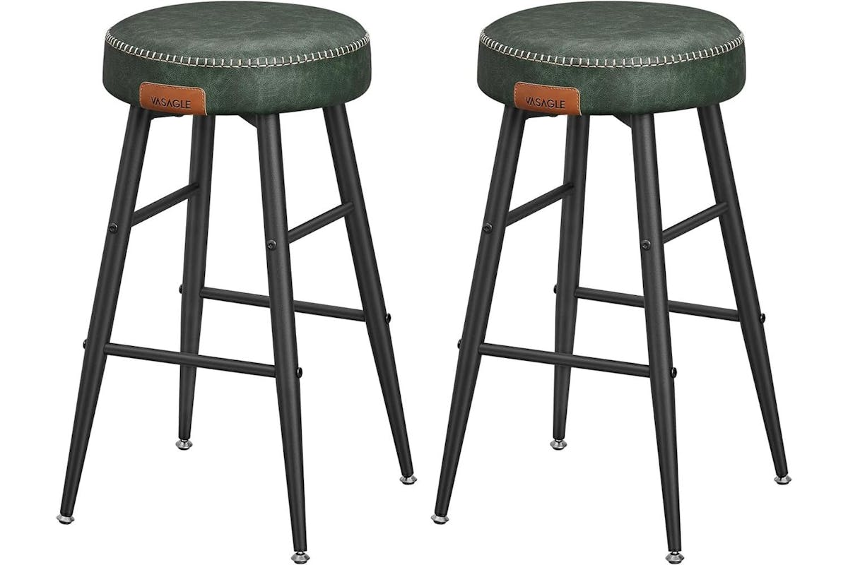 Vasagle Echo Collection Bar Stools | Set Of 2 | Forest Green | 63 Cm (Special Offer)