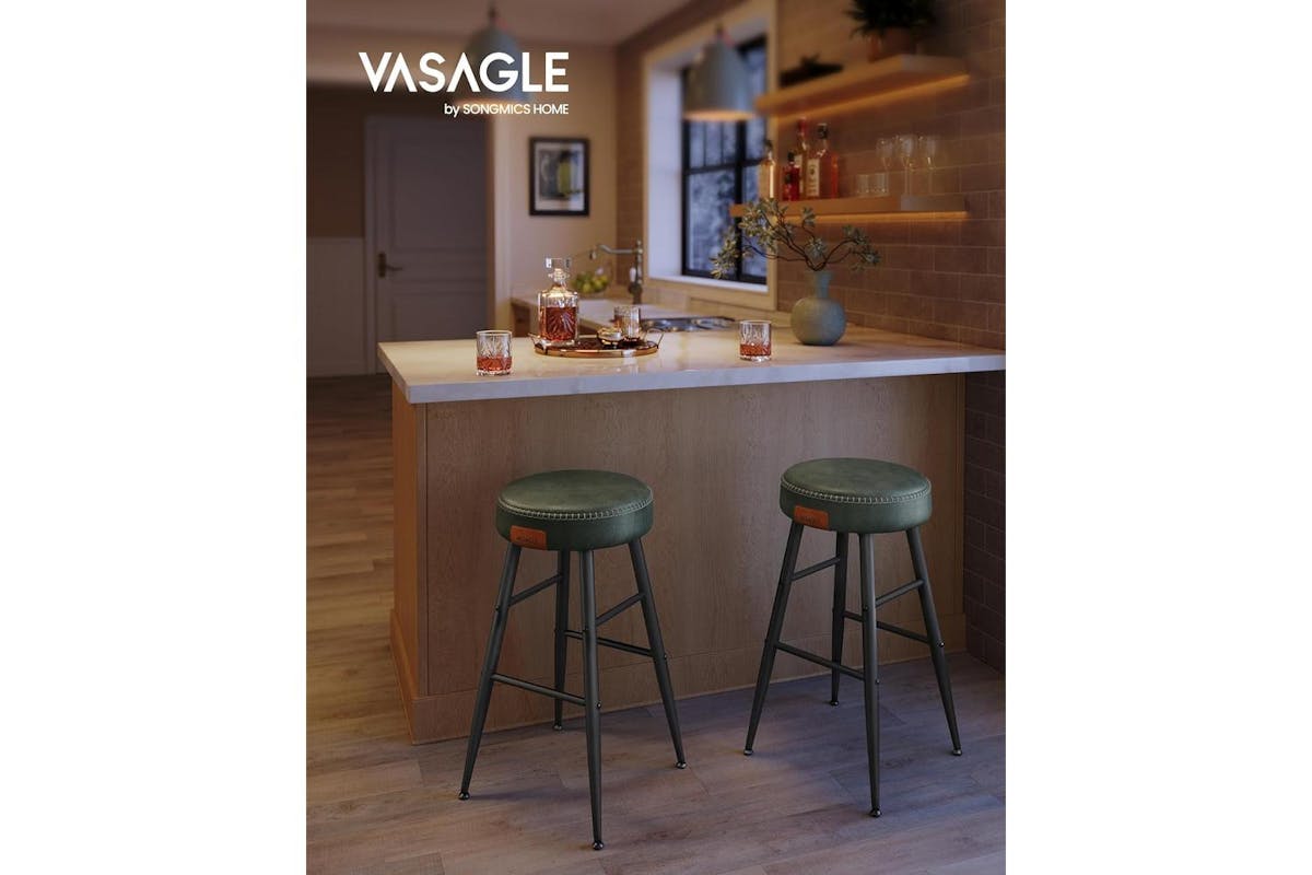 Vasagle Echo Collection Bar Stools | Set Of 2 | Forest Green | 63 Cm (Special Offer)-2