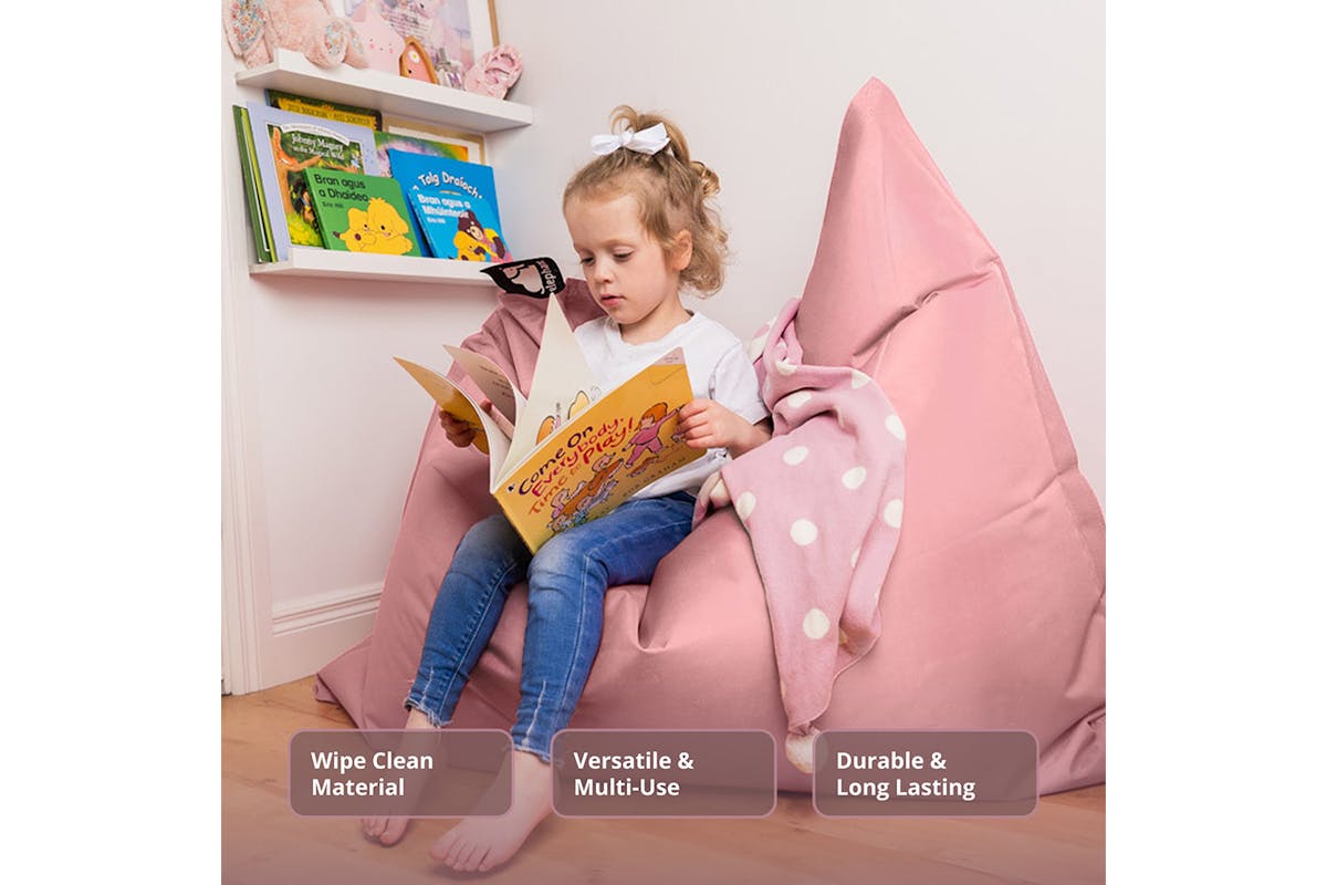 Elephant Junior Bean Bag | Pastel Pink-2