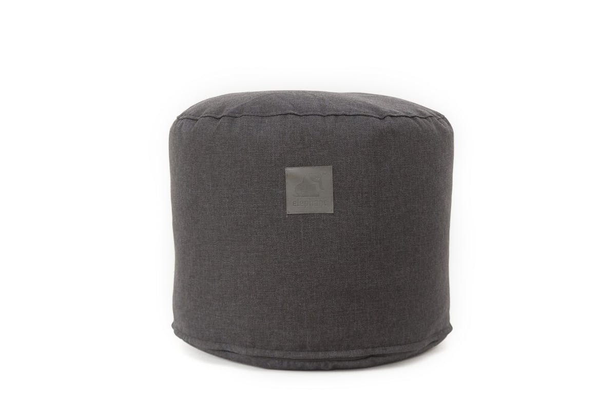 Elephant Fabric Footstool | Black