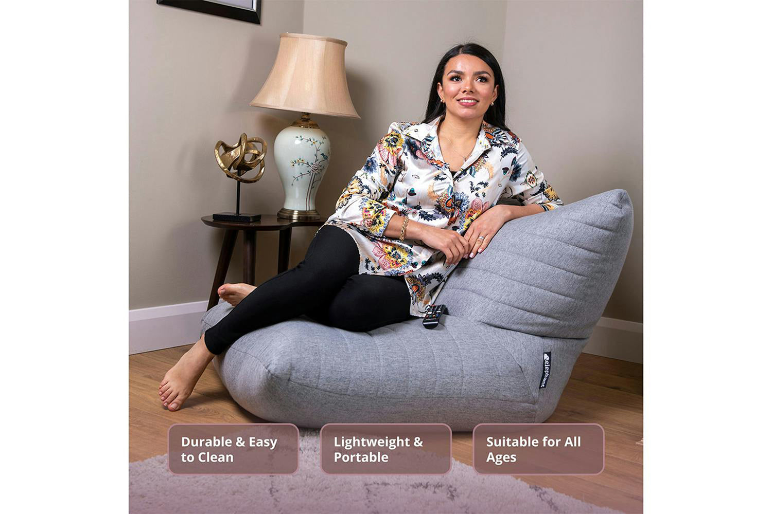 Elephant | Boho Bean Bag | Grey-2