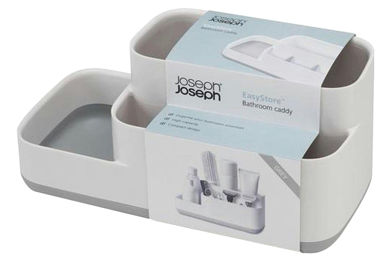 Joseph Joseph | Compact Bathroom Caddy | Grey White