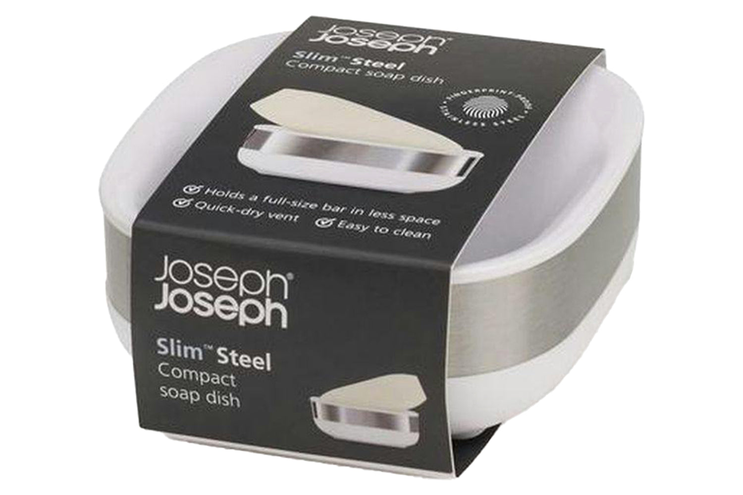 Joseph Joseph | Slim Compact Soap Dish | Steel