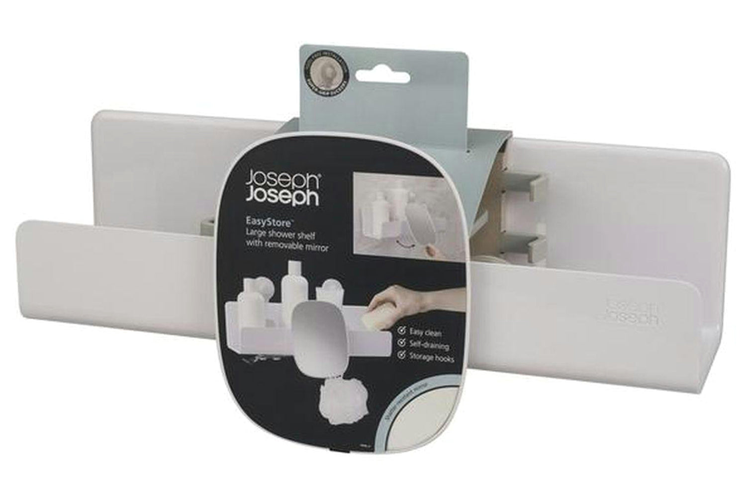 Joseph Joseph | Large Shower Caddy with Removable Mirror | White