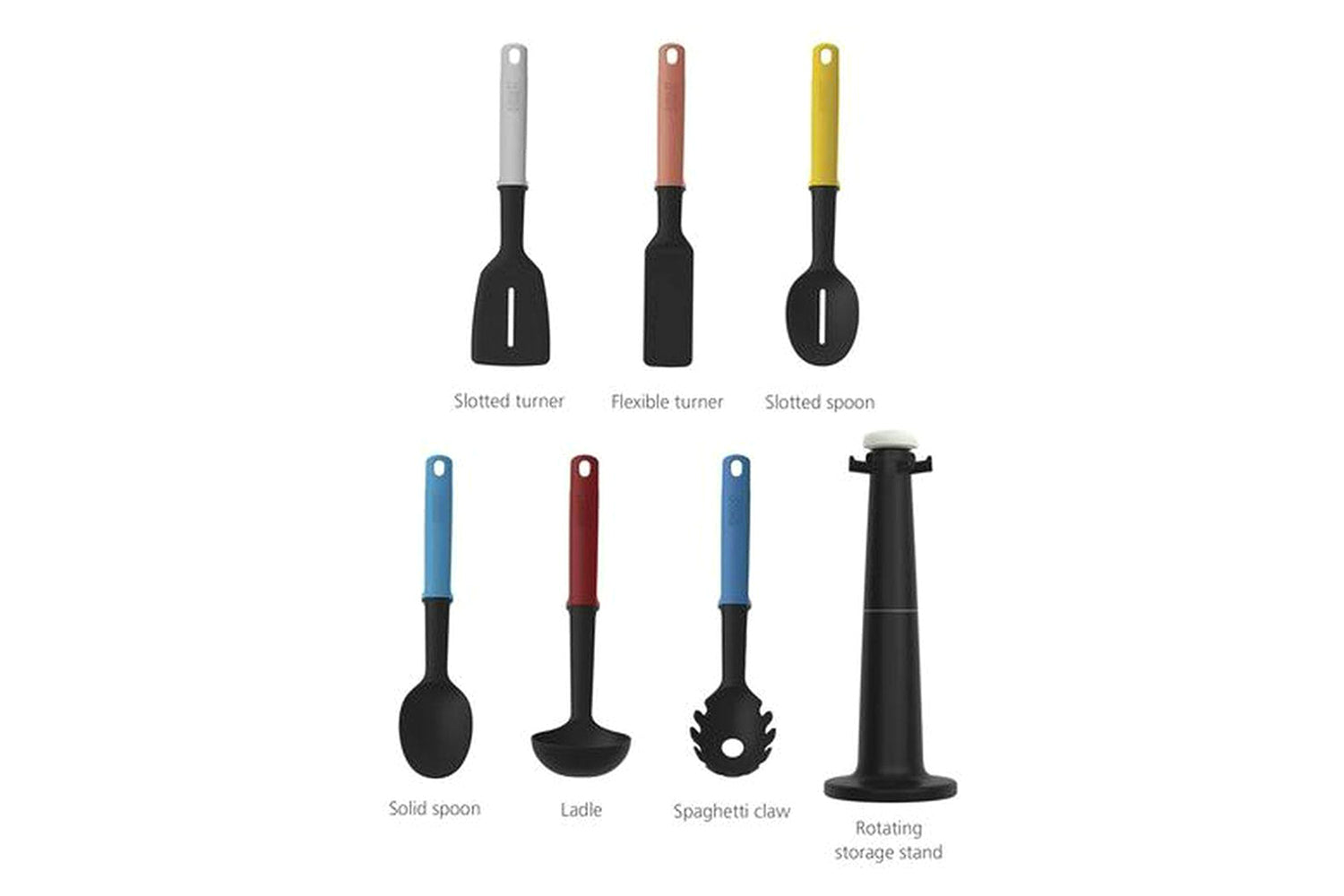 Joseph Joseph | Elevate Carousel 6-Piece Utensil Set with Rotating Stand | Multicolour-2