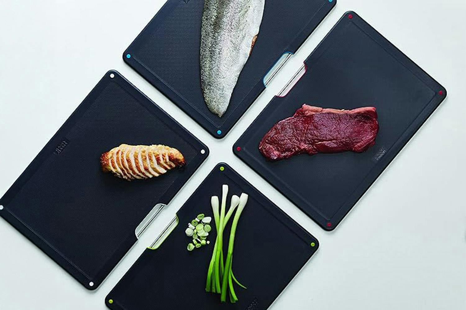Joseph Joseph | Folio Colour-coded Chopping Board with Carbon Black Steel Case | Set of 4