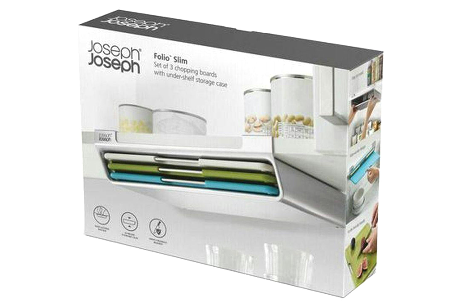 Joseph Joseph | Folio Colour-coded Chopping Board with Under-shelf Case | Set of 3-4
