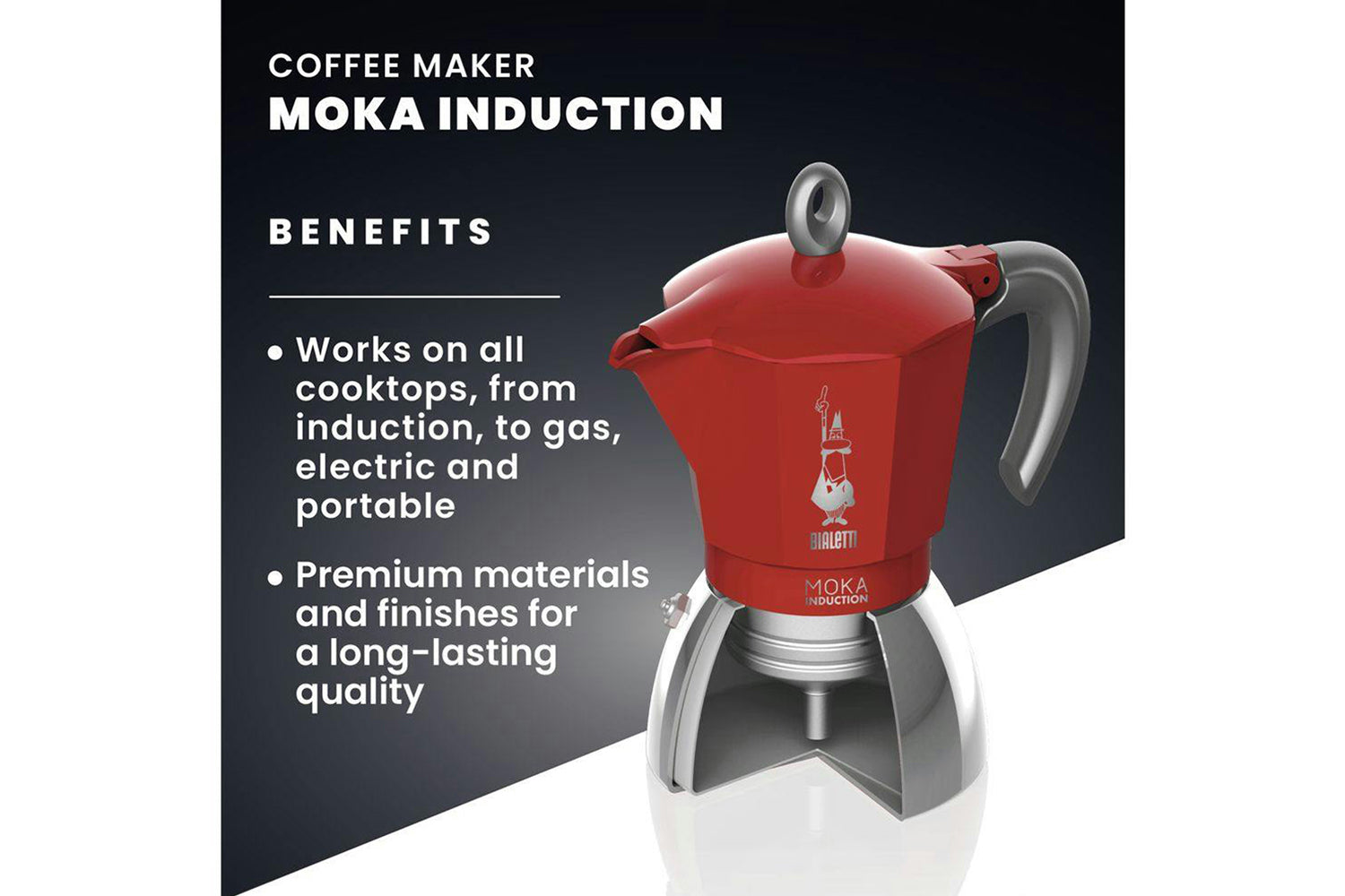 Bialetti | Moka Induction Italian Moka Pot | 6 Cup | Red-5