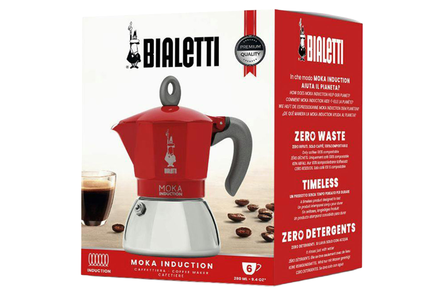 Bialetti | Moka Induction Italian Moka Pot | 6 Cup | Red-9