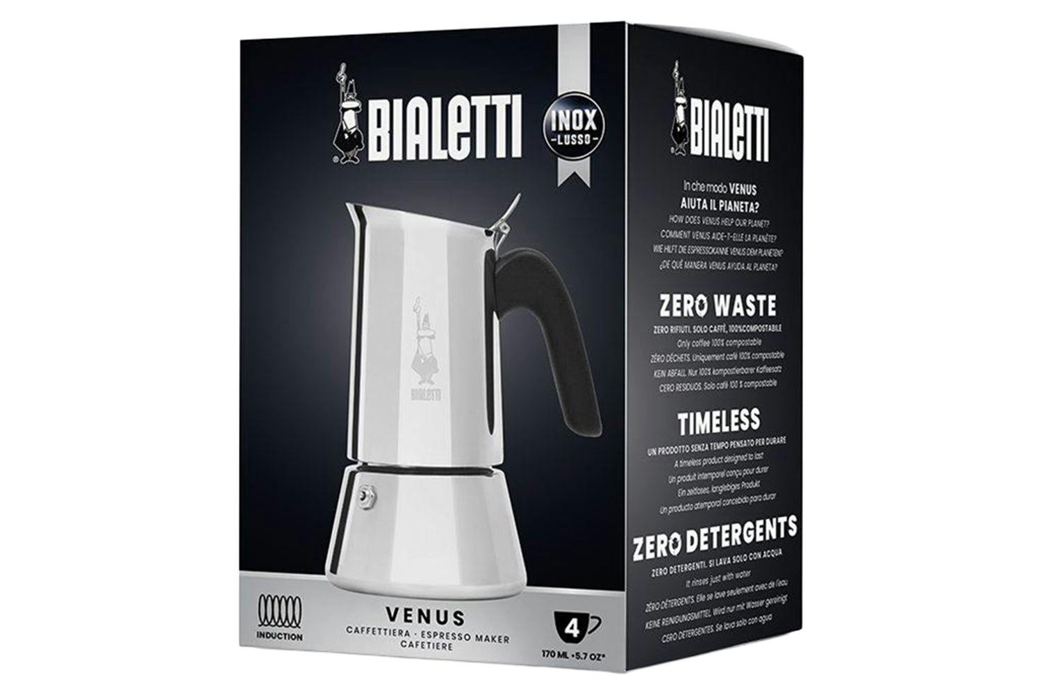 Bialetti | Venus Induction Premium Italian Moka Pot | 4 Cup | Stainless Steel-6