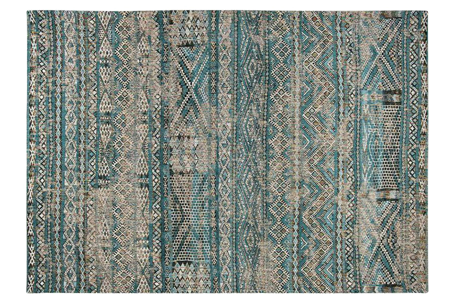 Louis De Poortere | Kilim Zemmuri Indoor Eco Rug | Multicolour | 140 x 200 cm