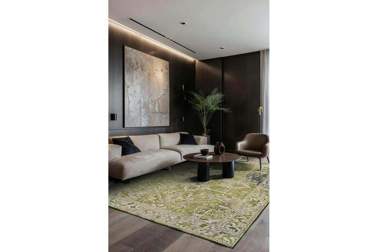 Louis De Poortere | Tabriz Olive Wood Eco Rug | Green | 170 x 240 cm-2
