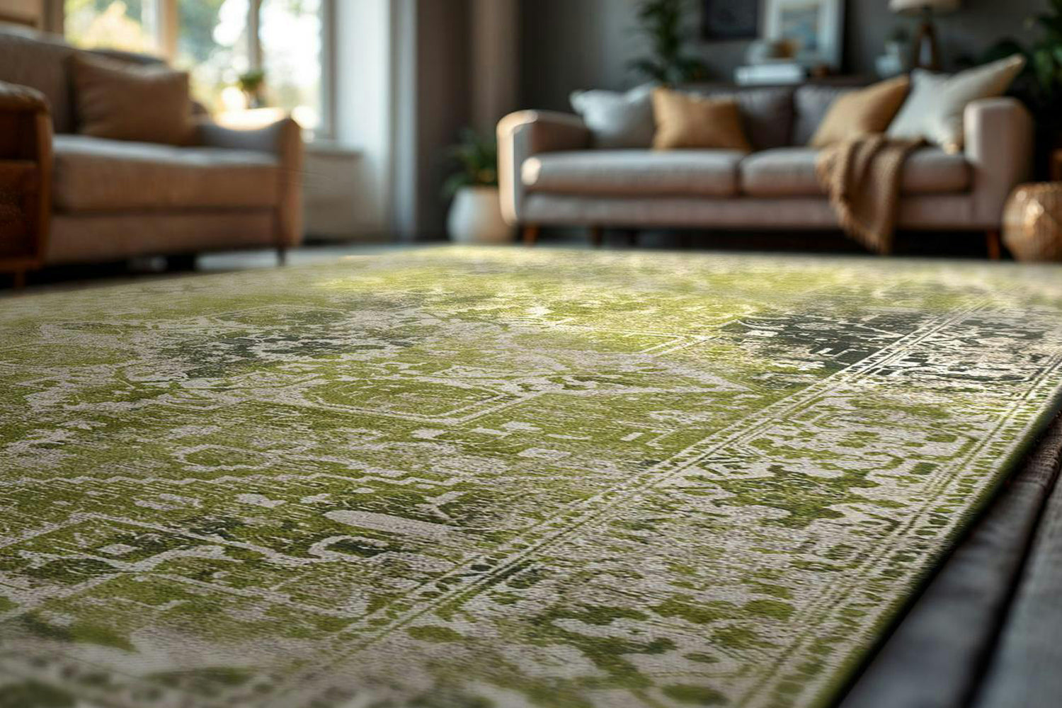 Louis De Poortere | Tabriz Olive Wood Eco Rug | Green | 170 x 240 cm-3
