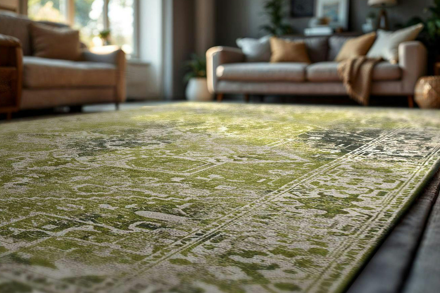 Louis De Poortere | Tabriz Olive Wood Eco Rug | Green | 240 x 340 cm-3
