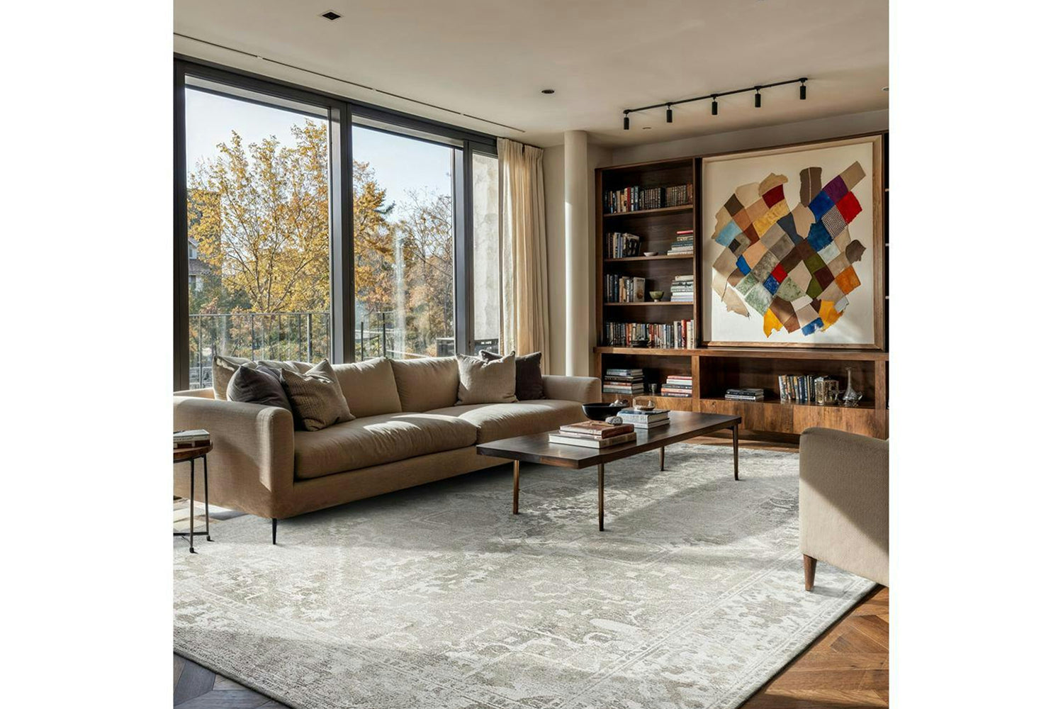 Louis De Poortere | Tabriz Suede Eco Rug | Grey | 140 x 200 cm-2
