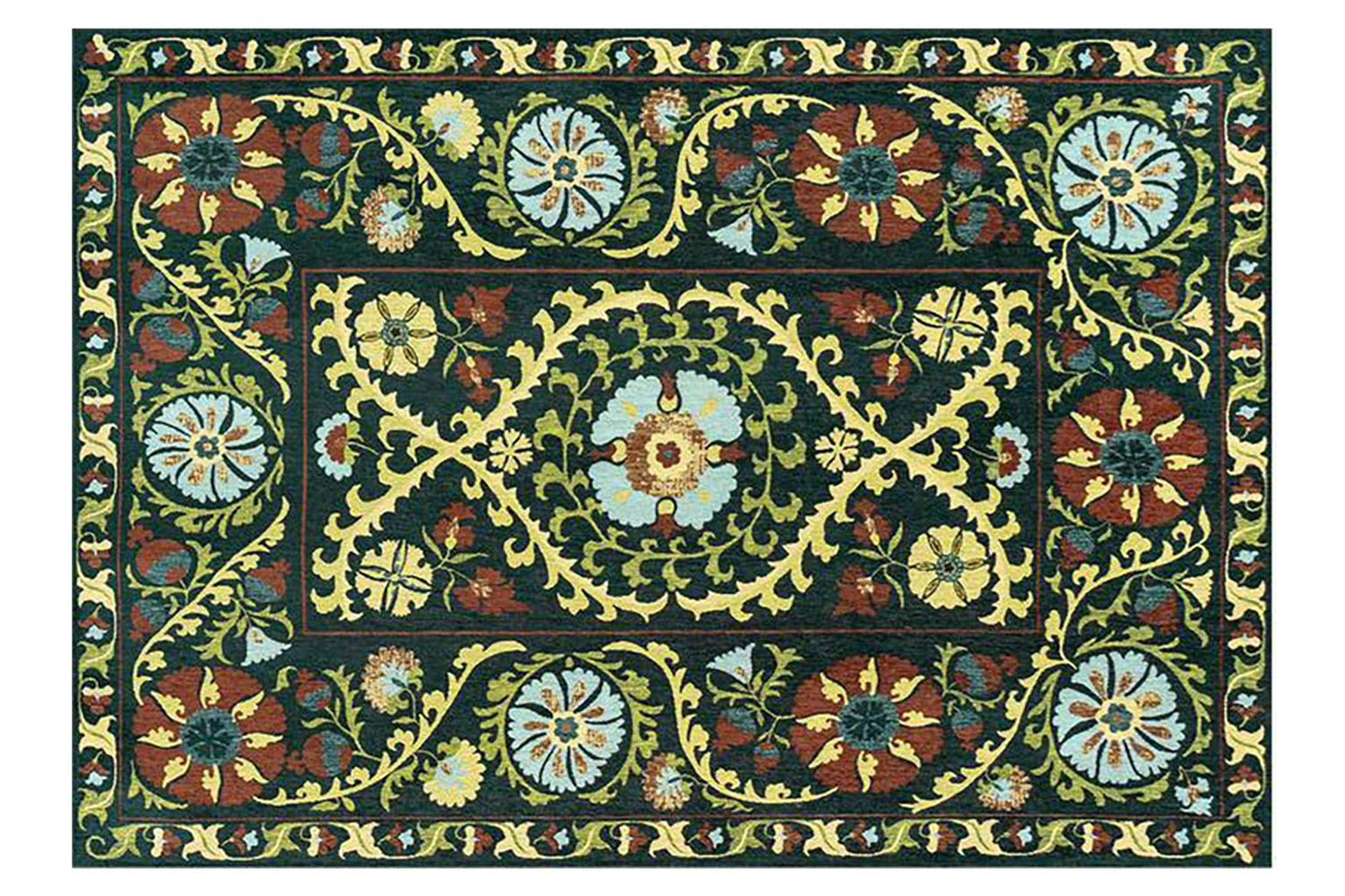 Louis De Poortere | Suzani Bavaria Eco Rug | Multicolour | 140 x 200 cm