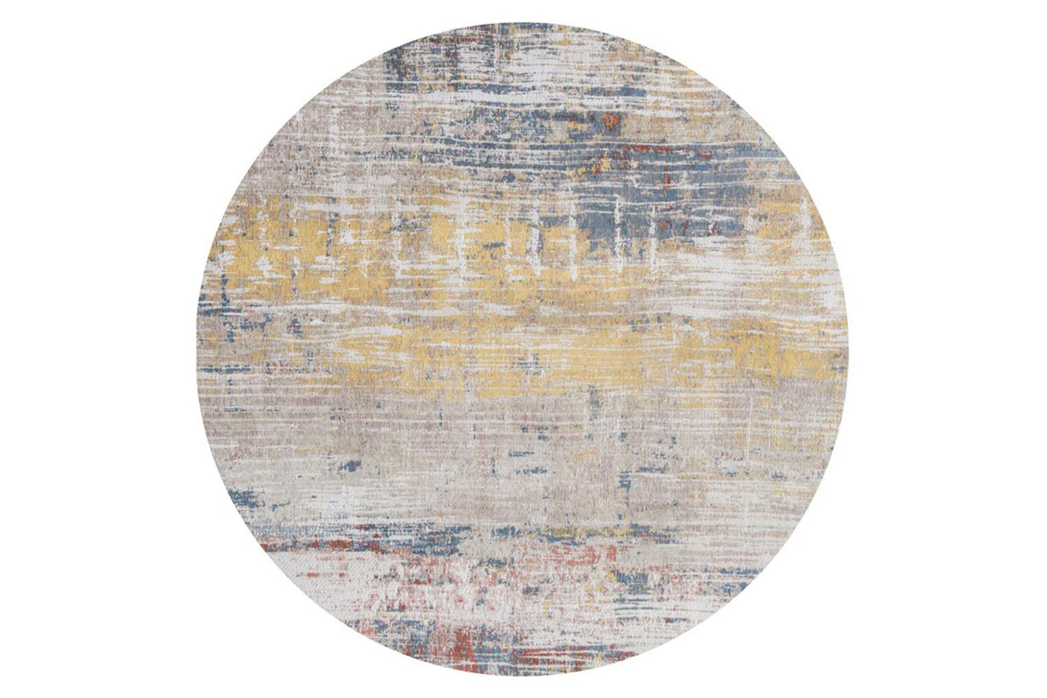 Louis De Poortere | Streaks Montauk Eco Round Rug | Multicolour | 240 x 240 cm
