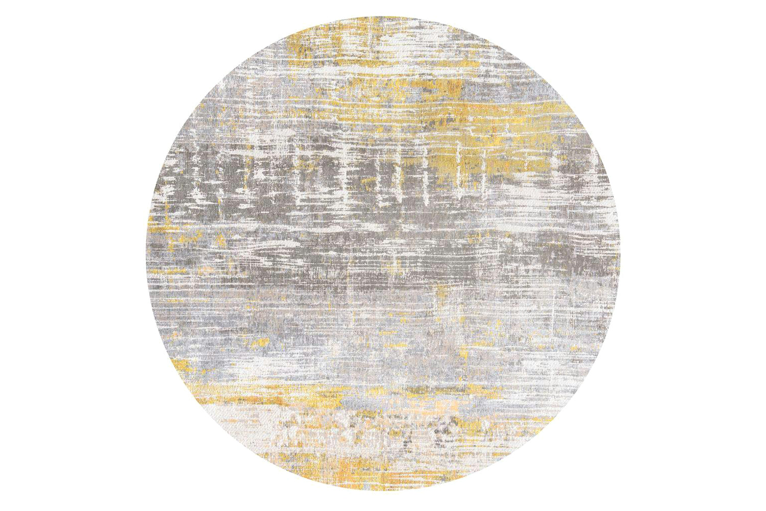 Louis De Poortere | Streaks Eco Round Rug | Yellow | 140 x 140 cm