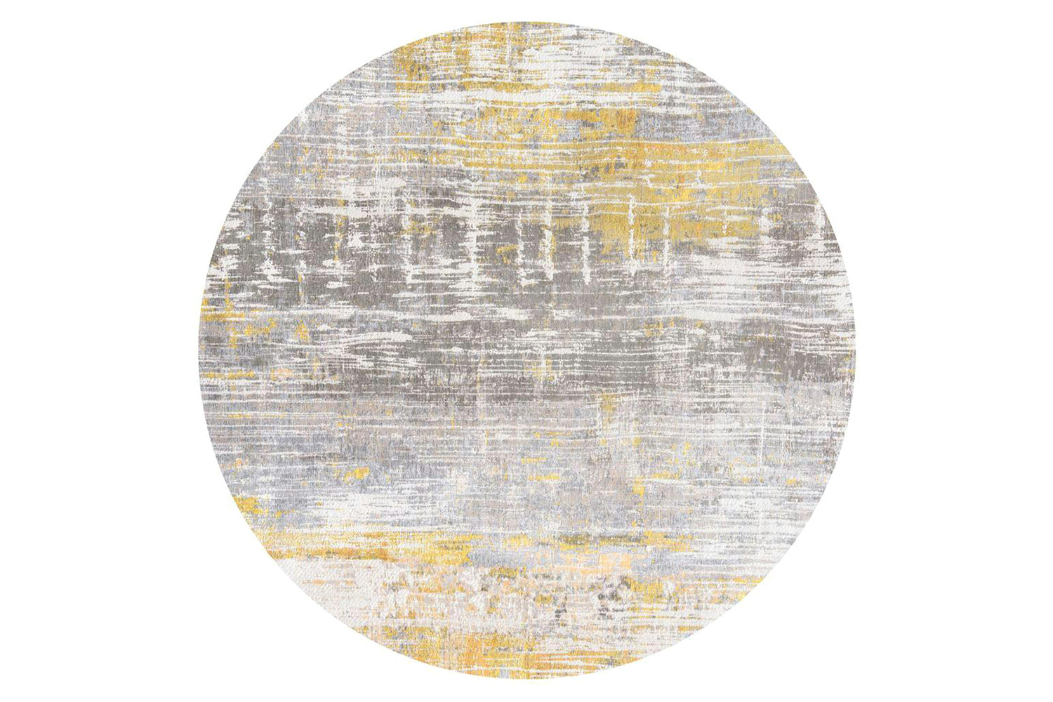 Louis De Poortere | Streaks Eco Round Rug | Yellow | 240 x 240 cm