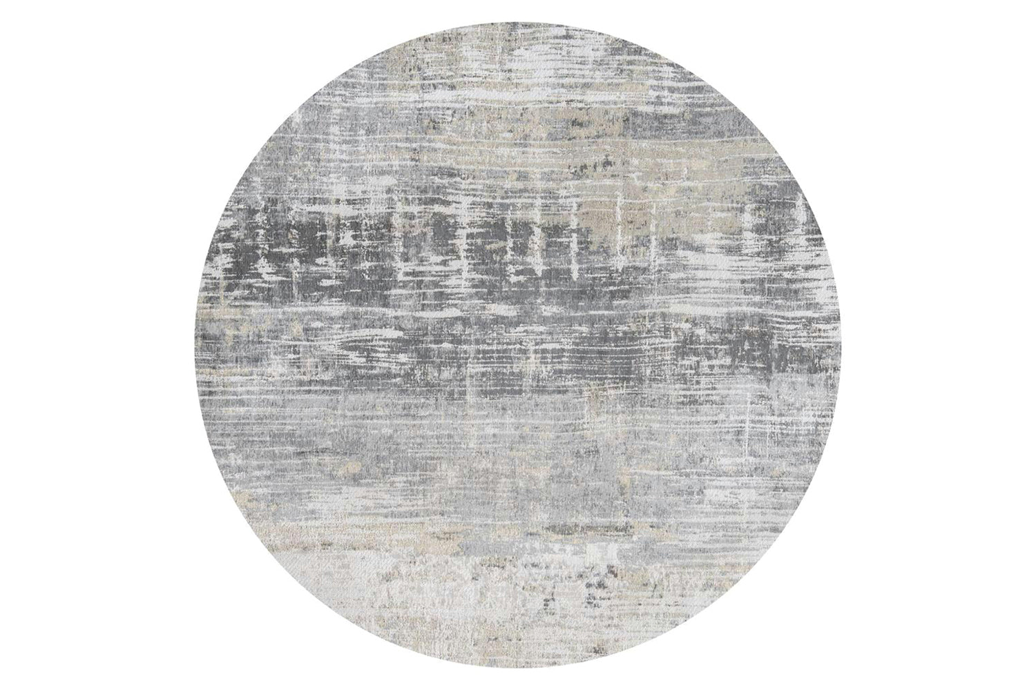Louis De Poortere | Streaks Eco Round Rug | Grey | 140 x 140 cm