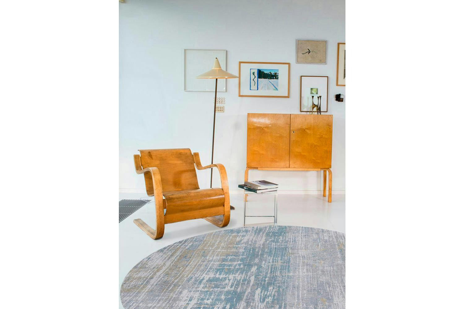 Louis De Poortere | Streaks Eco Rug | Long Island Blue | 80 x 250 cm-4
