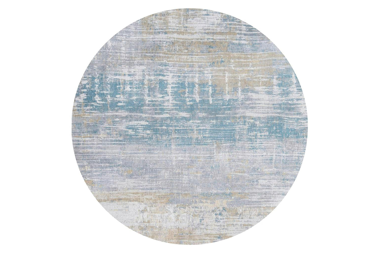 Louis De Poortere | Streaks Eco Round Rug | Long Island Blue | 240 x 240 cm