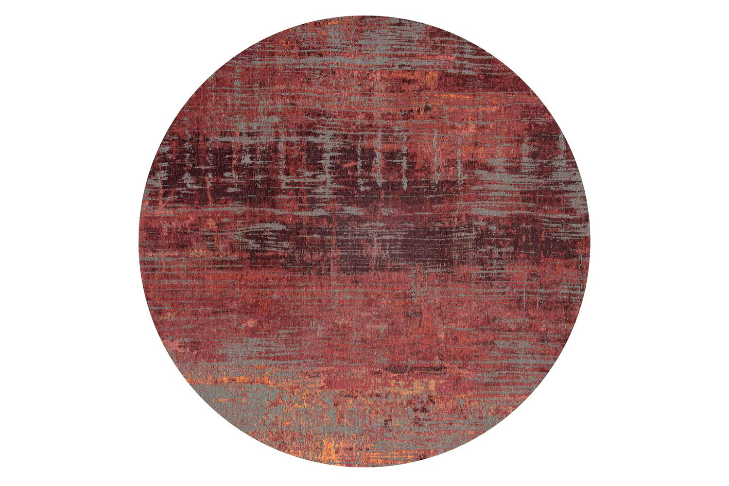 Louis De Poortere | Streaks Eco Round Rug | Red | 240 x 240 cm