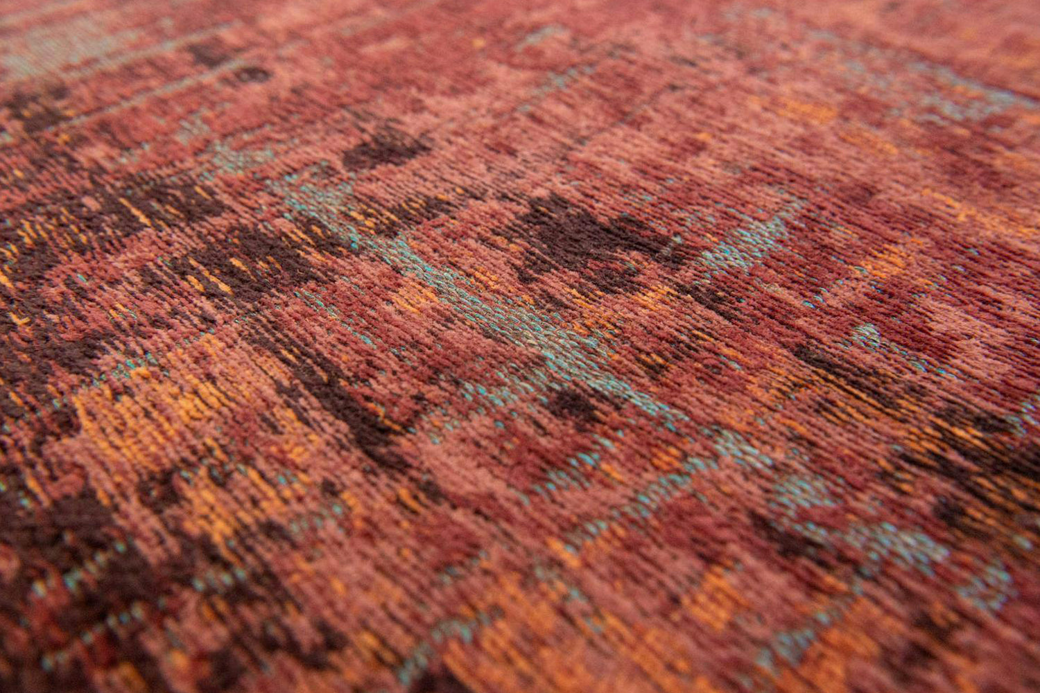 Louis De Poortere | Streaks Eco Round Rug | Red | 240 x 240 cm-2