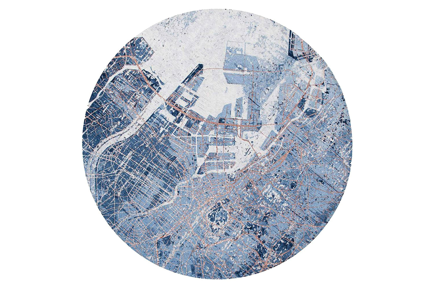 Louis De Poortere | Tokyo Eco Round Rug | Blue | 240 x 240 cm