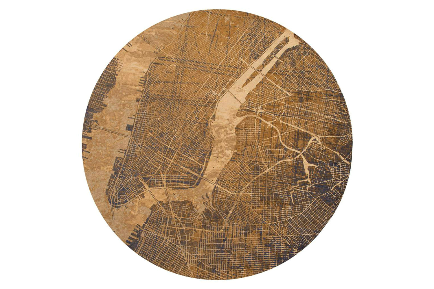 Louis De Poortere | New York Indoor Eco Round Rug | Brown | 240 x 240 cm